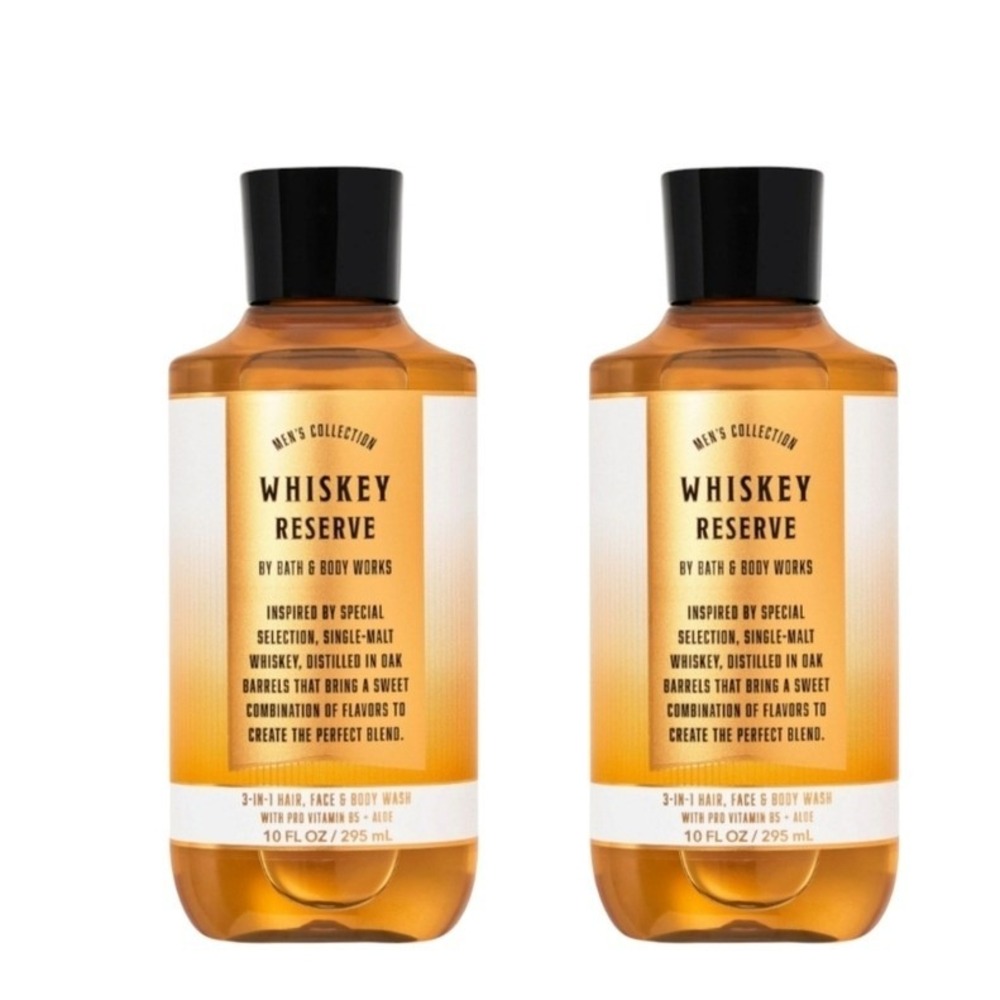 Bath & Body Works Mens Rare Discontinued WHISKEY RESERVE Body Wash 2pcs